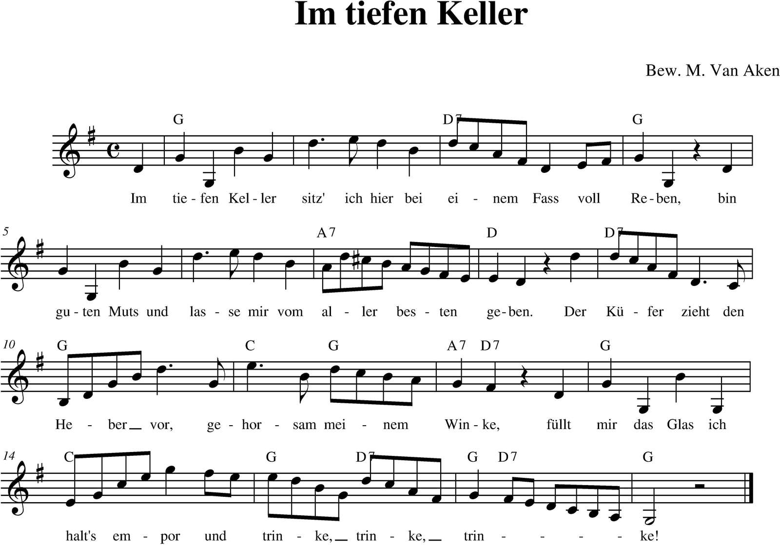 385. Im tiefen Keller Partituren Studentencodex