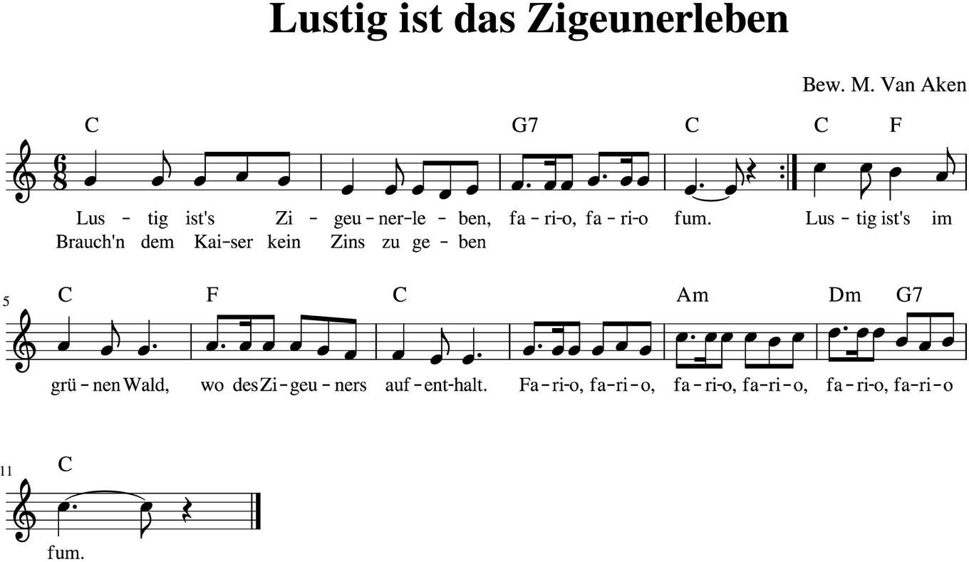 Lustig Ist Das Zigeunerleben Lied 495. Lustig ist das Zigeunerleben - Partituren Studentencodex