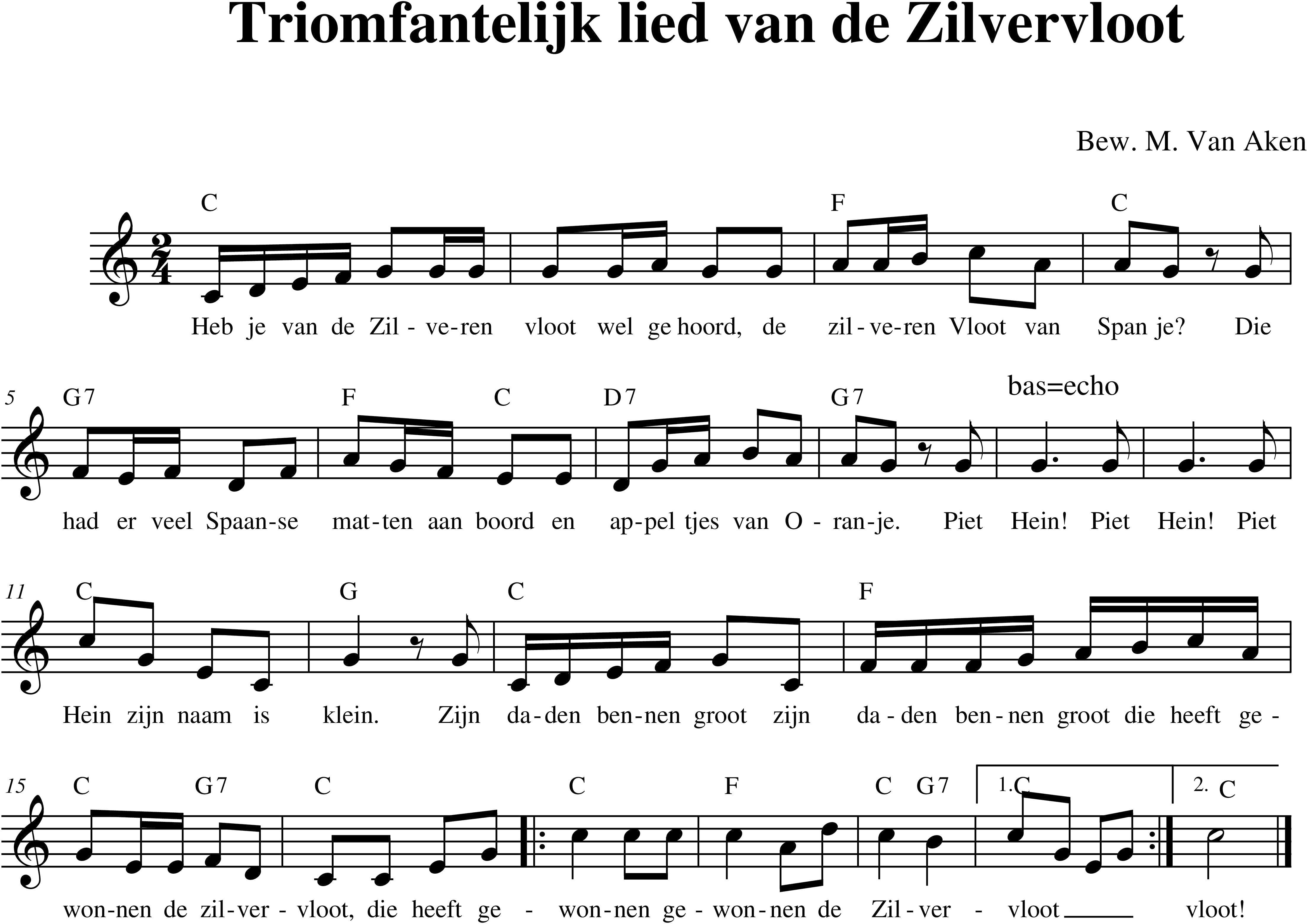 326. Triomfantelijk Lied van de Zilvervloot - Partituren Studentencodex