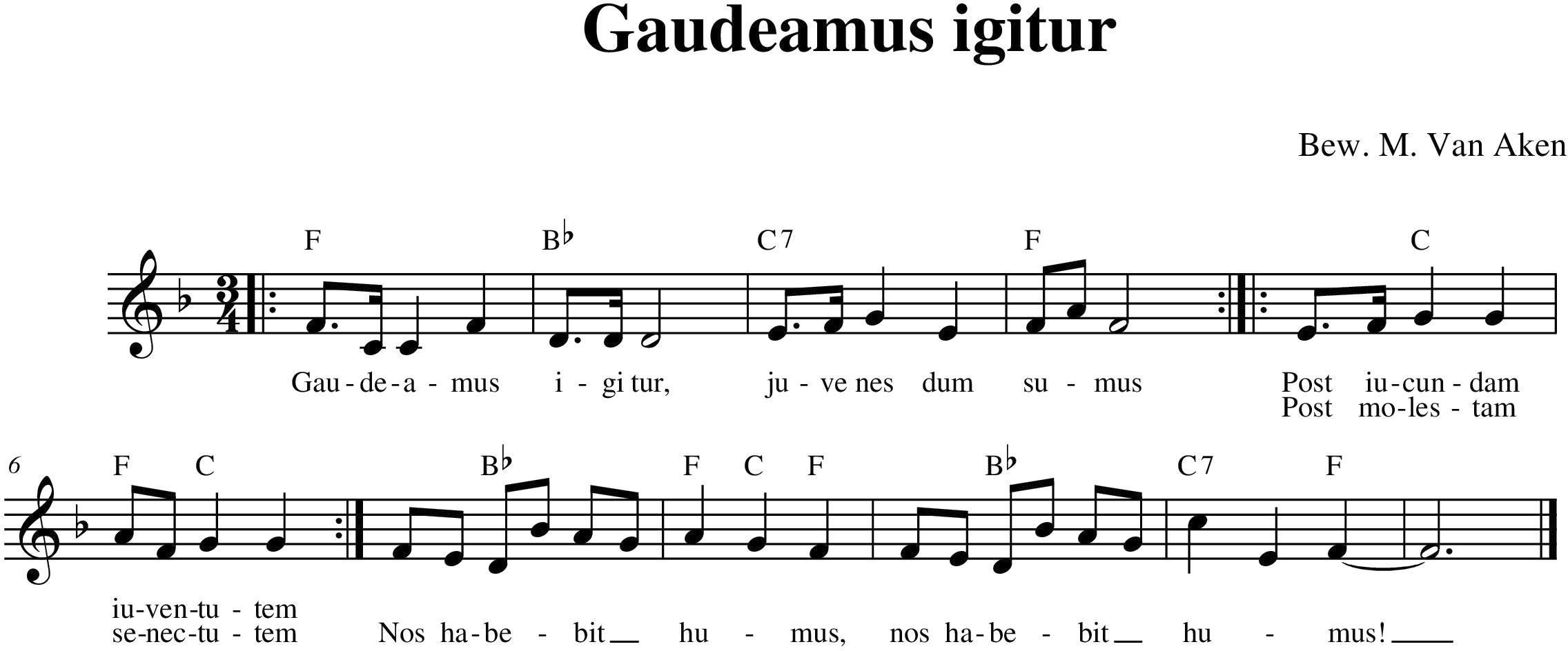 214. Gaudeamus igitur Partituren Studentencodex